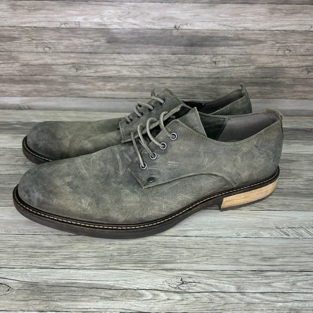 ECCO Kenton Derby Mens 13-13.5 Us 47 EU Plain‎ Toe Suede Leather Oxford Shoes